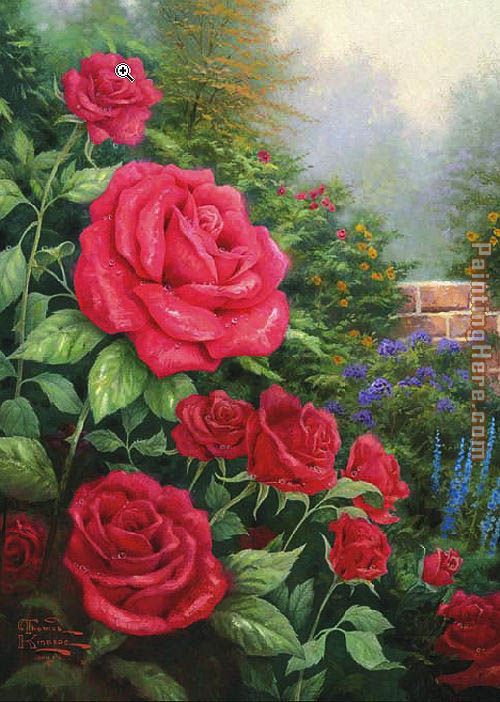 A Perfect Red Rose painting - Thomas Kinkade A Perfect Red Rose art painting